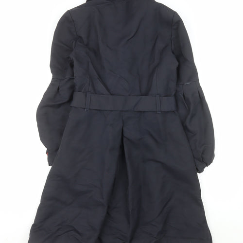 Ted Baker Women's Black Trench Coat Size 10 Belted Wool Blend