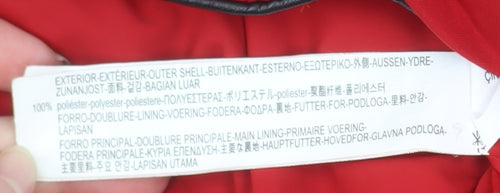 Zara Women Red Puffer Jacket L Quilted Winter Coat