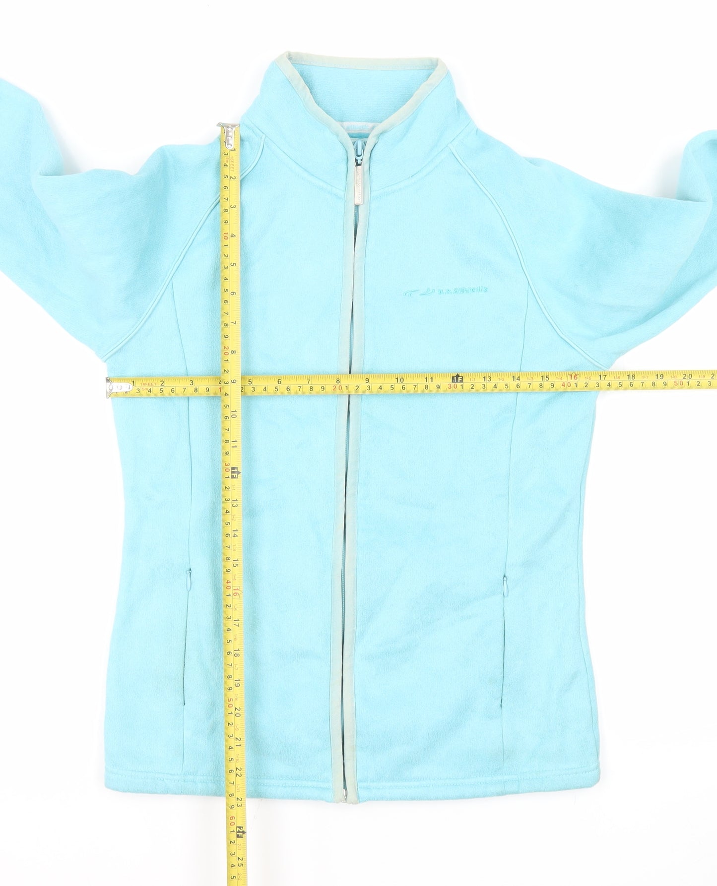 US Athletic Women's Blue Fleece Full Zip Lightweight Jacket Size 8