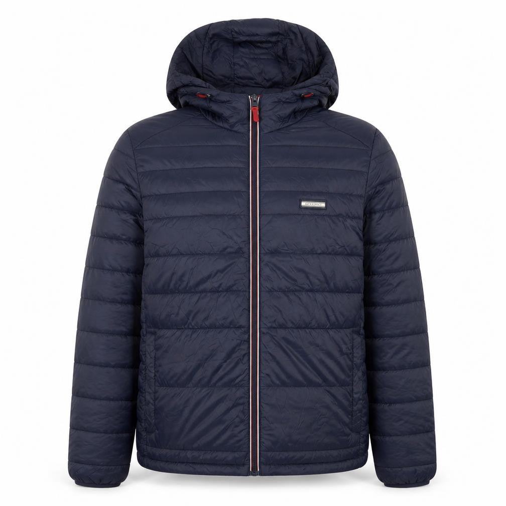 Jack & Jones Men's Blue XL Puffer Jacket Hooded Nylon Winter Coat