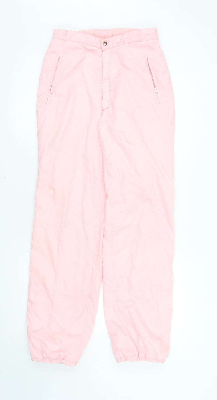 C&A Women's Pink Snow Pants Size 12 Retro Winter Lined Trousers