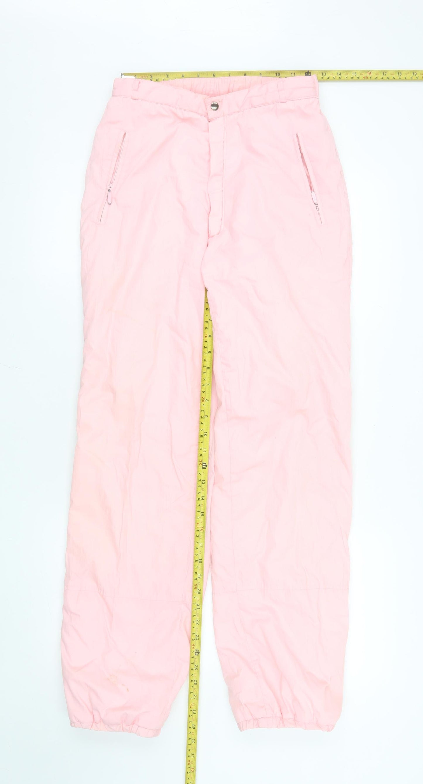 C&A Women's Pink Snow Pants Size 12 Retro Winter Lined Trousers