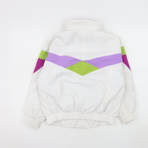 EVF Teens White 90s Retro Ski Jacket Size 8 Polyester Winter