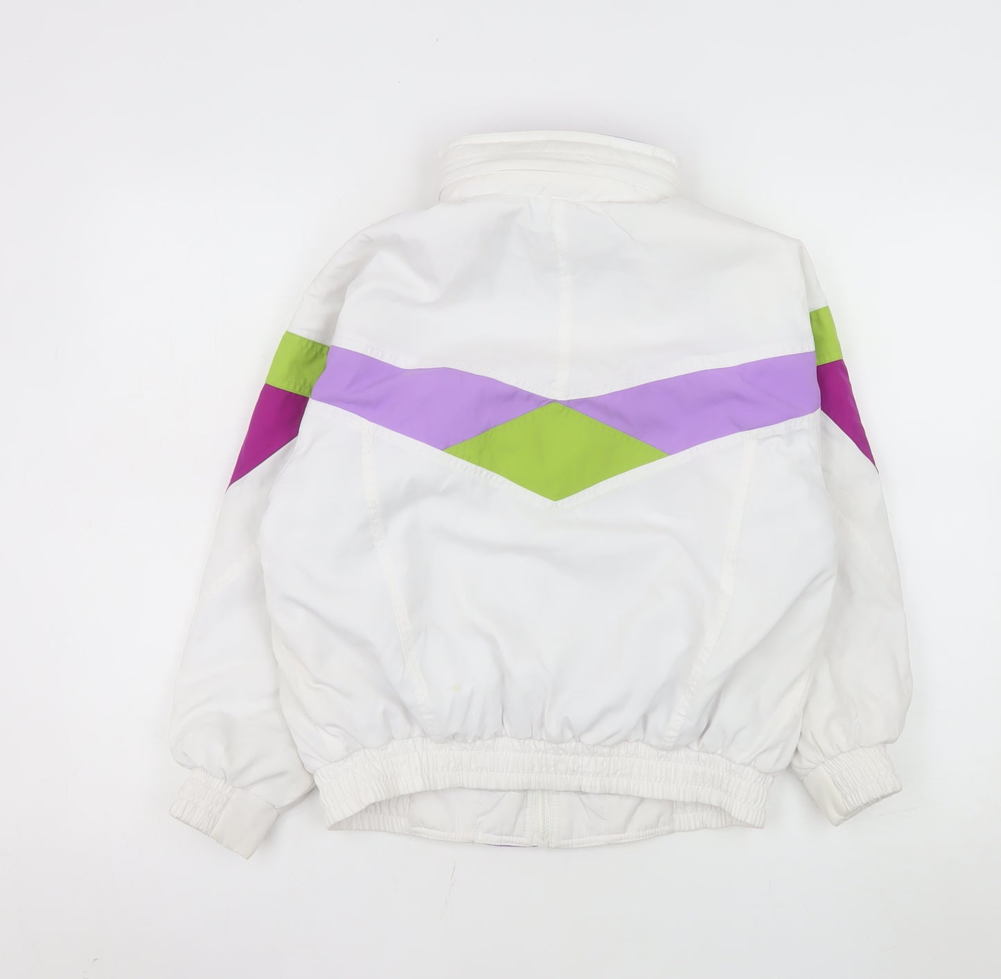 EVF Teens White 90s Retro Ski Jacket Size 8 Polyester Winter