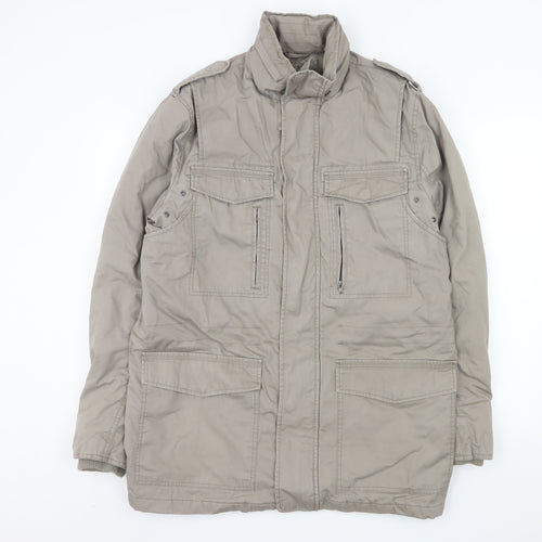 Cherokee Men's Beige Military Jacket M 38in Cotton Twill Mid-Length