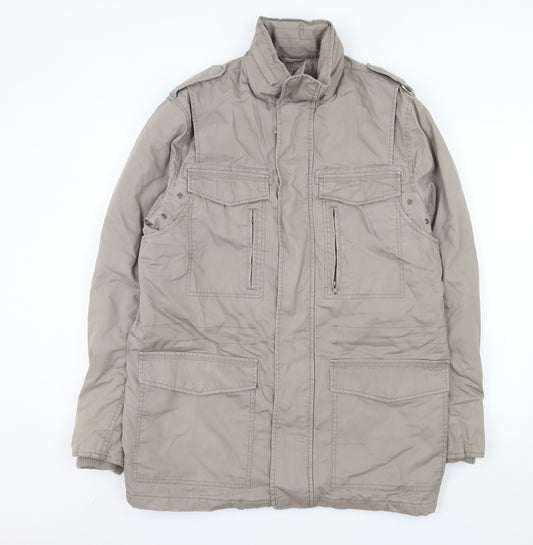 Cherokee Men's Beige Military Jacket M 38in Cotton Twill Mid-Length