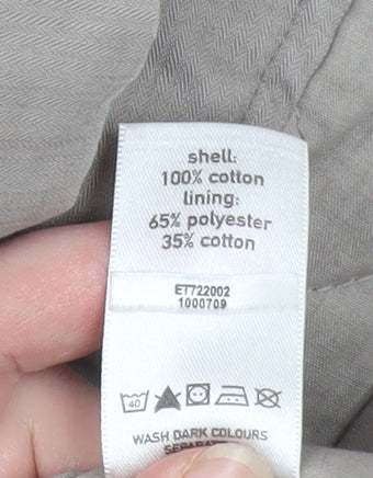 Cherokee Men's Beige Military Jacket M 38in Cotton Twill Mid-Length