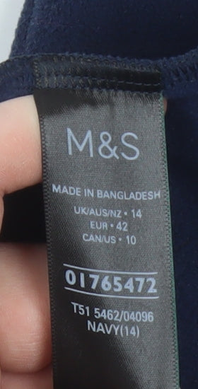Marks and Spencer Women's Blue Fleece Full Zip Jacket Size 14