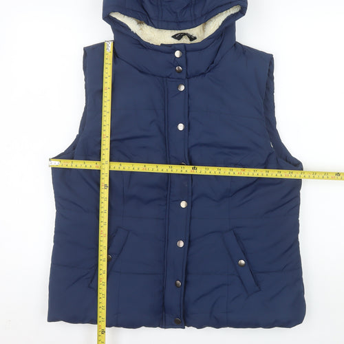 Dorothy Perkins Women's Blue Hooded Puffer Waistcoat Size 16
