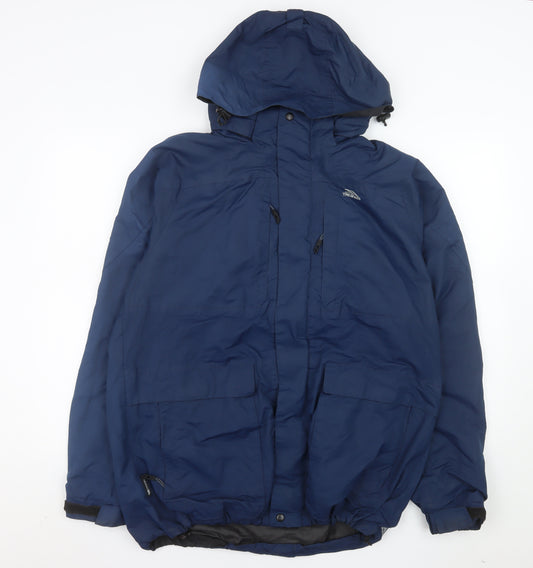 Trespass Men’s Blue Waterproof Hooded Parka Jacket L