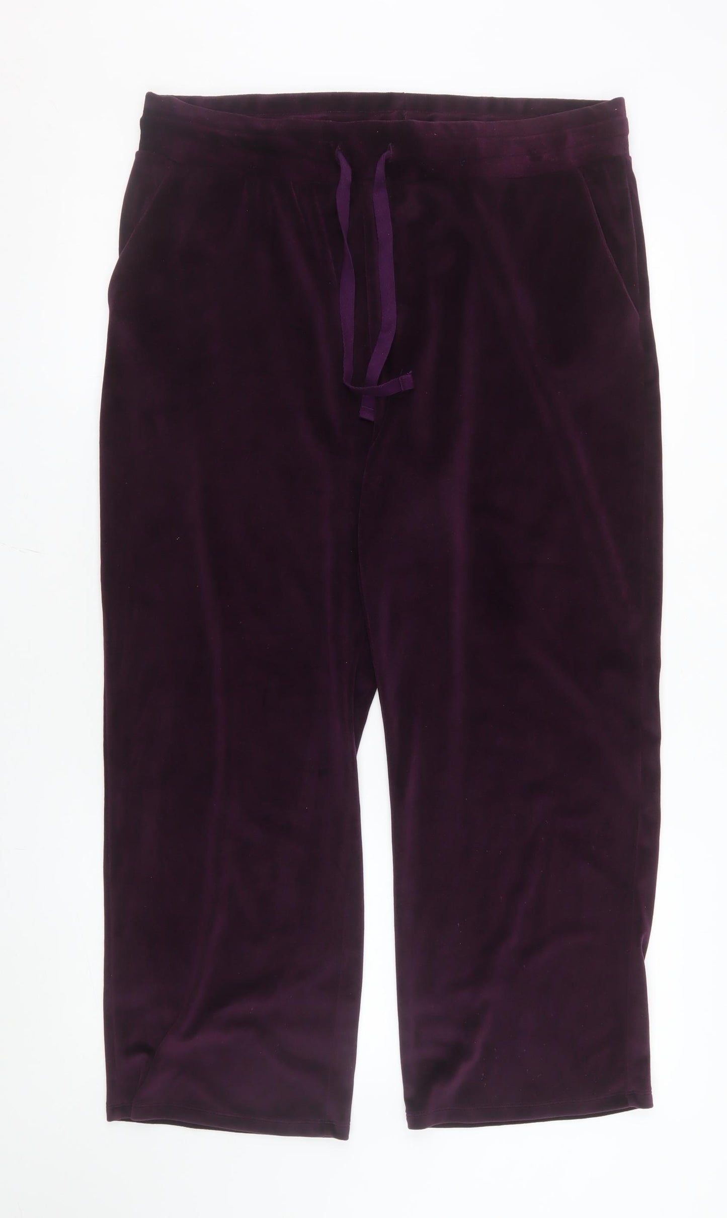Marks and Spencer Women’s Purple Velvet Jogger Trousers Size 16