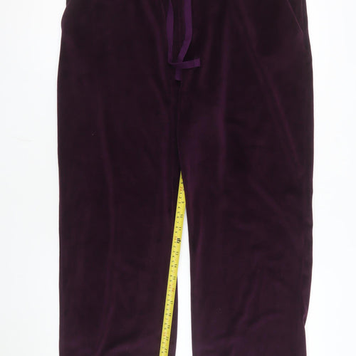 Marks and Spencer Women’s Purple Velvet Jogger Trousers Size 16