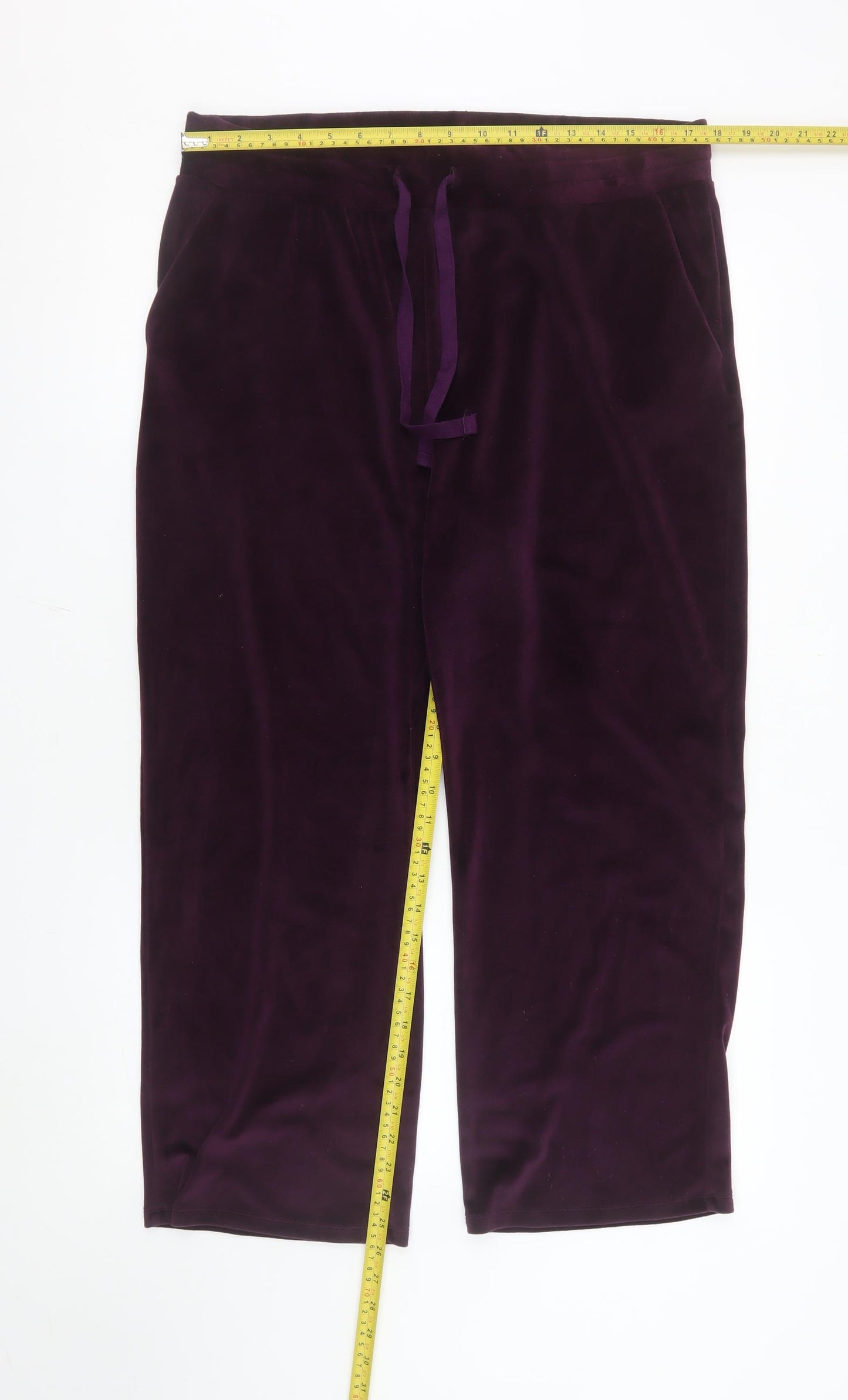 Marks and Spencer Women’s Purple Velvet Jogger Trousers Size 16