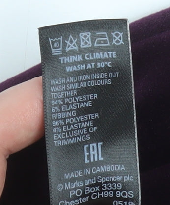 Marks and Spencer Women’s Purple Velvet Jogger Trousers Size 16