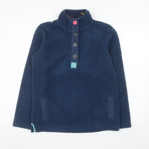 Joules Women Navy Blue Fleece Pullover Sweatshirt Size 10
