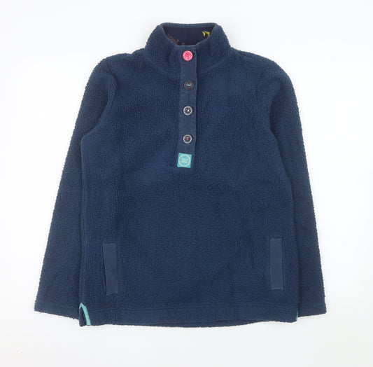 Joules Women Navy Blue Fleece Pullover Sweatshirt Size 10