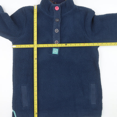 Joules Women Navy Blue Fleece Pullover Sweatshirt Size 10