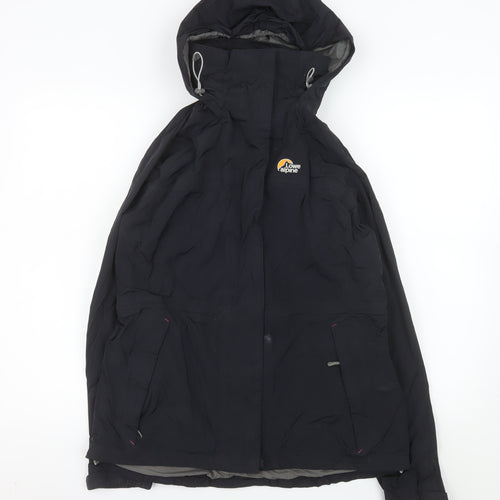 Lowe Alpine Women’s Black Waterproof Hooded Jacket UK 14 Outdoor Nylon Coat