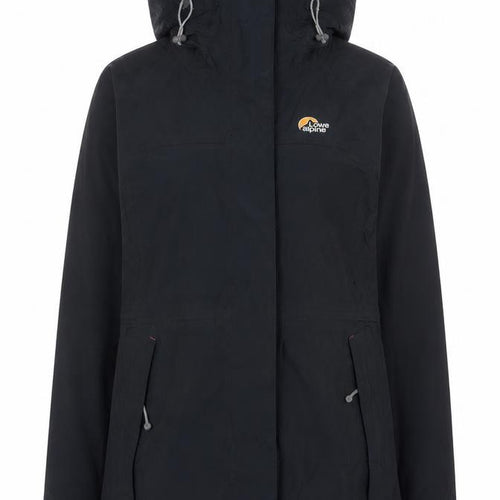 Lowe Alpine Women’s Black Waterproof Hooded Jacket UK 14 Outdoor Nylon Coat