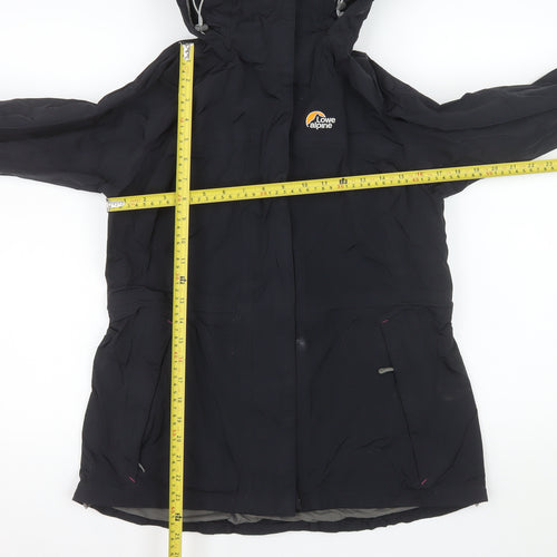 Lowe Alpine Women’s Black Waterproof Hooded Jacket UK 14 Outdoor Nylon Coat