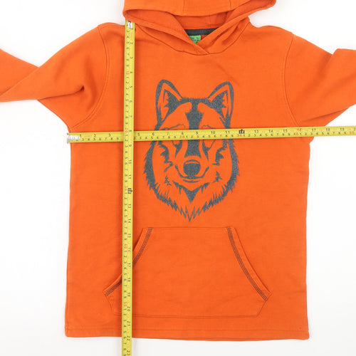 Mountain Warehouse Boys Orange Wolf Print Pullover Hoodie 11-12 Years