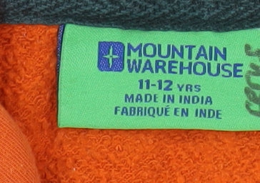 Mountain Warehouse Boys Orange Wolf Print Pullover Hoodie 11-12 Years