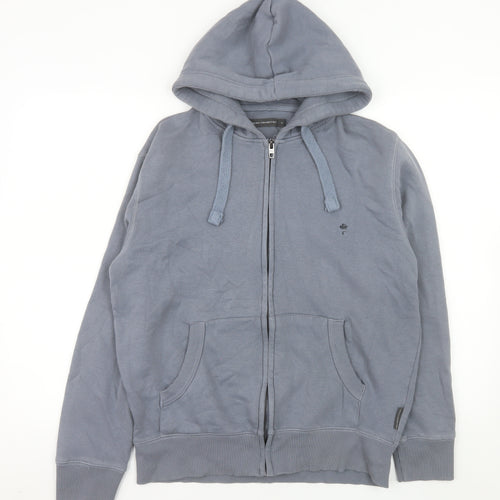 French Connection Men's Grey Full Zip Hooded Cotton Jacket M