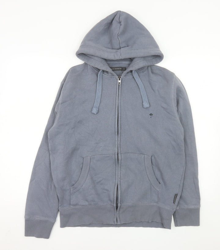 French Connection Men's Grey Full Zip Hooded Cotton Jacket M