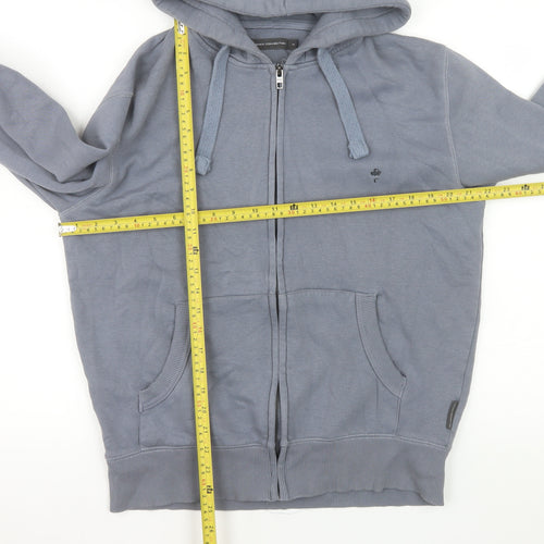 French Connection Men's Grey Full Zip Hooded Cotton Jacket M