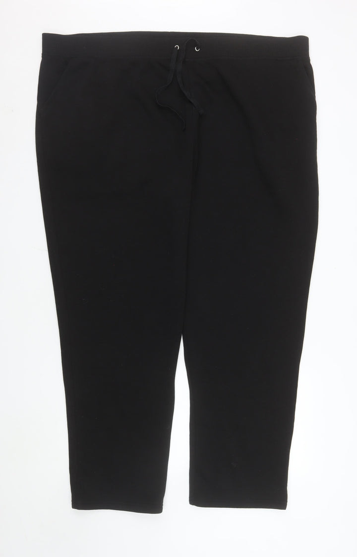 Bonmarché Womens Black Size 24 Jogger Sweatpants with Drawstring Waist