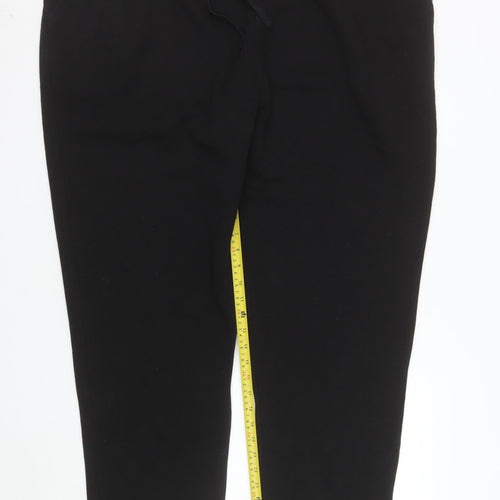 Bonmarché Womens Black Size 24 Jogger Sweatpants with Drawstring Waist