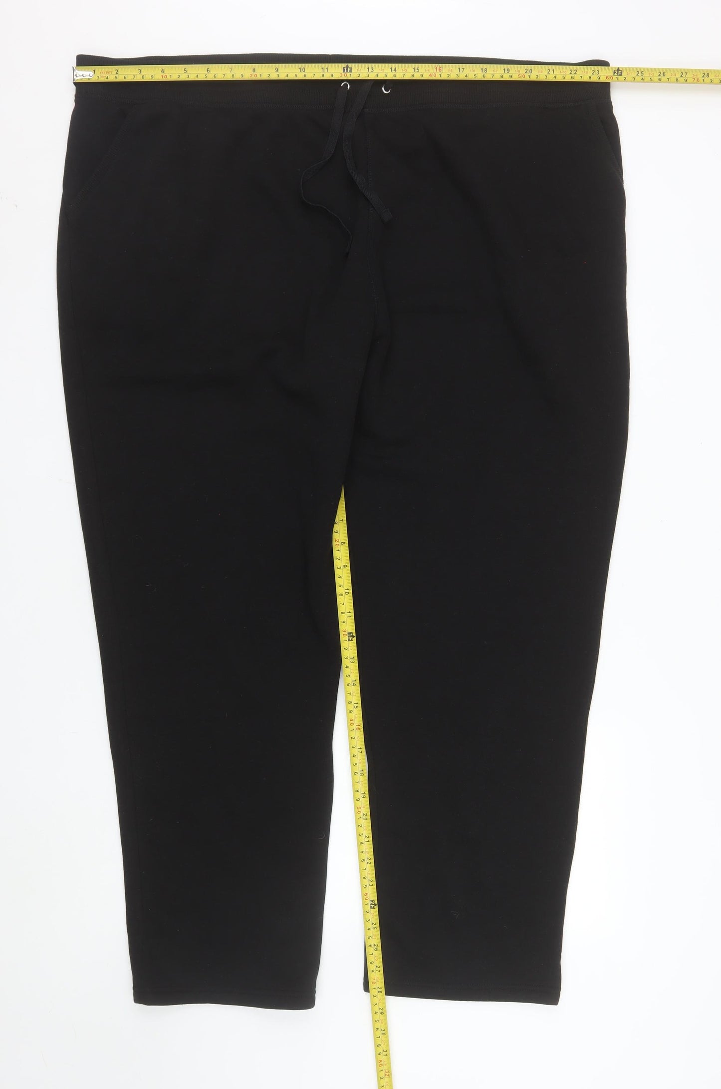 Bonmarché Womens Black Size 24 Jogger Sweatpants with Drawstring Waist
