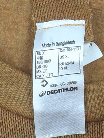 Decathlon Men's Brown Polyester Fleece Pullover Jumper XL