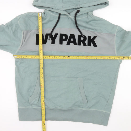 Ivy Park Women's Green Pullover Hoodie Medium Cotton Blend Logo Sweatshirt
