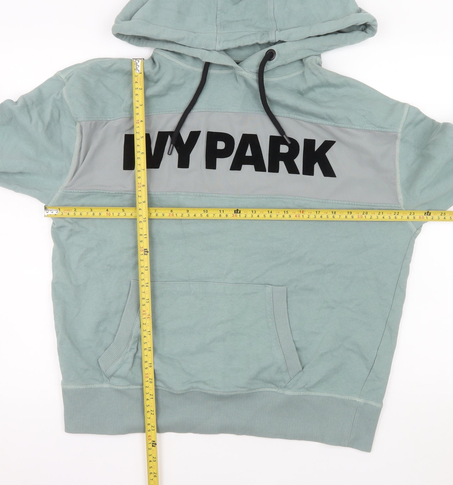 Ivy Park Women's Green Pullover Hoodie Medium Cotton Blend Logo Sweatshirt