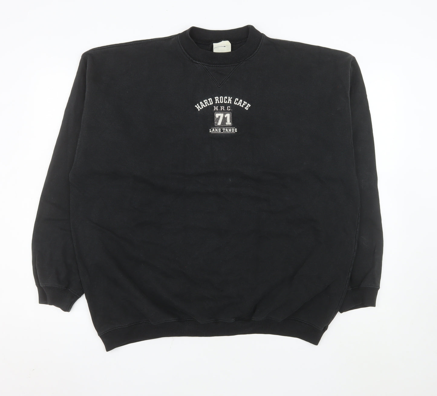 Hard Rock Cafe Men Black XL Pullover Sweatshirt Music Logo