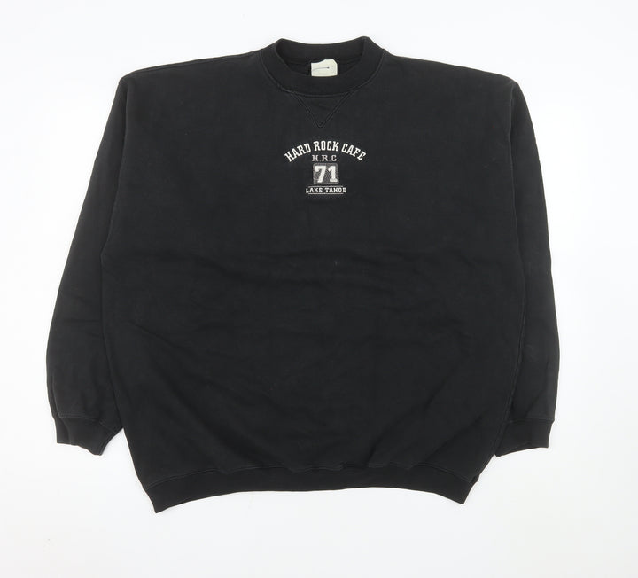 Hard Rock Cafe Men Black XL Pullover Sweatshirt Music Logo
