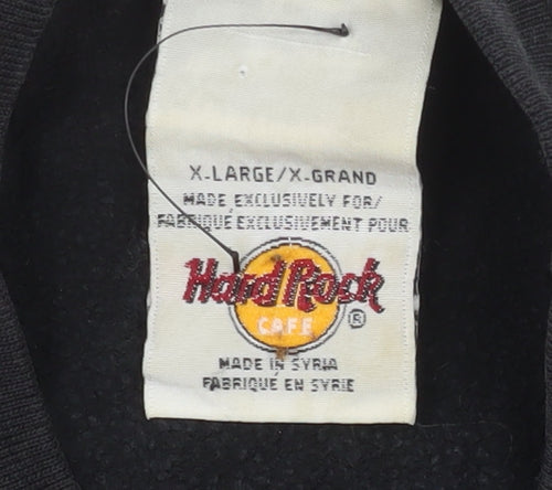 Hard Rock Cafe Men Black XL Pullover Sweatshirt Music Logo