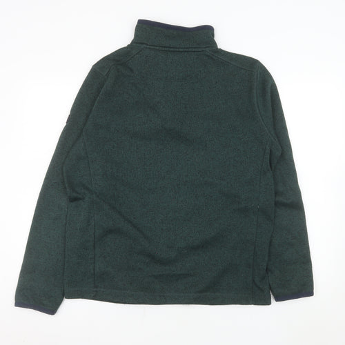 White Stuff Men's Green Half Zip Fleece Sweatshirt Medium