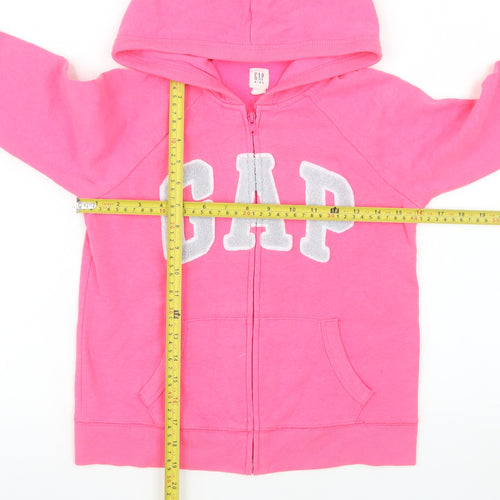 GAP Kids Girls Pink Hooded Zip Puffer Jacket Lined Size 10-11 Years