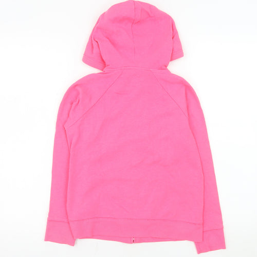 GAP Kids Girls Pink Hooded Zip Puffer Jacket Lined Size 10-11 Years