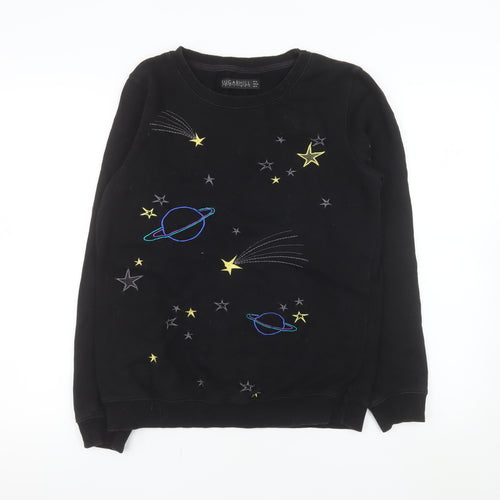 Sugarhill Boutique Girls Black Embroidered Space Sweatshirt UK 10