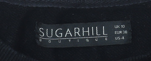 Sugarhill Boutique Girls Black Embroidered Space Sweatshirt UK 10