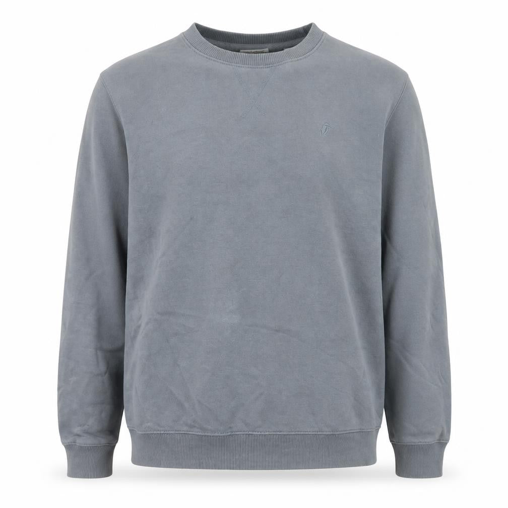 Front view of Croxley men’s grey l pullover crew neck sweatshirt