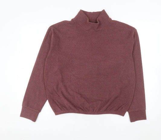 Reaktiv x Oti Mabuse Women Burgundy Pullover Sweatshirt Small High Neck