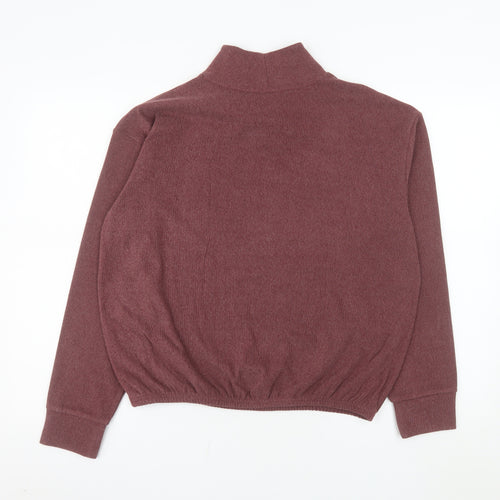 Reaktiv x Oti Mabuse Women Burgundy Pullover Sweatshirt Small High Neck
