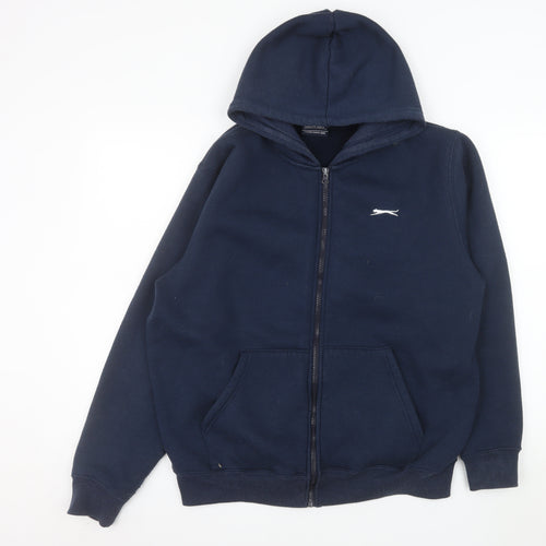 Slazenger Men's Blue Full Zip Hooded Fleece Jacket Size M
