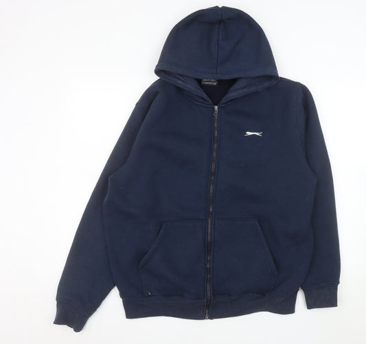 Slazenger Men's Blue Full Zip Hooded Fleece Jacket Size M
