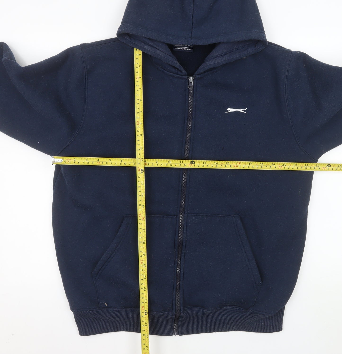 Slazenger Men's Blue Full Zip Hooded Fleece Jacket Size M