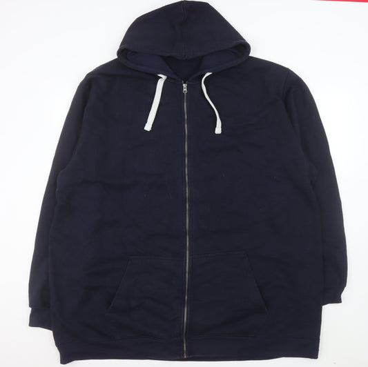 Bigdude Men's Blue 4XL Full Zip Hooded Fleece Jacket